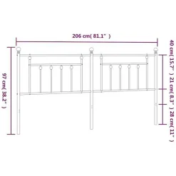 Vidaxl Tête de lit métal noir 200 cm 353575