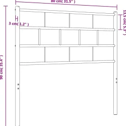 Vidaxl Tête de lit métal noir 75 cm 355685