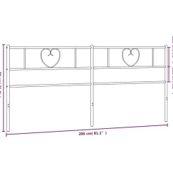 Vidaxl Tête de lit métal noir 200 cm 355501 Online