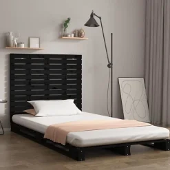 Vidaxl Tête de lit murale Noir 146x3x91,5 cm Bois massif de pin 824687 New