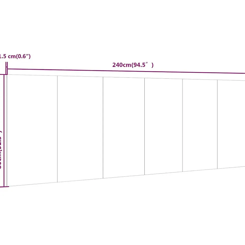 Vidaxl Tête de lit murale Sonoma gris 240x1,5x80 cm Bois d'ingénierie 816980