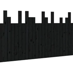 Vidaxl Tête de lit murale Noir 146,5x3x80 cm Bois massif de pin 824797