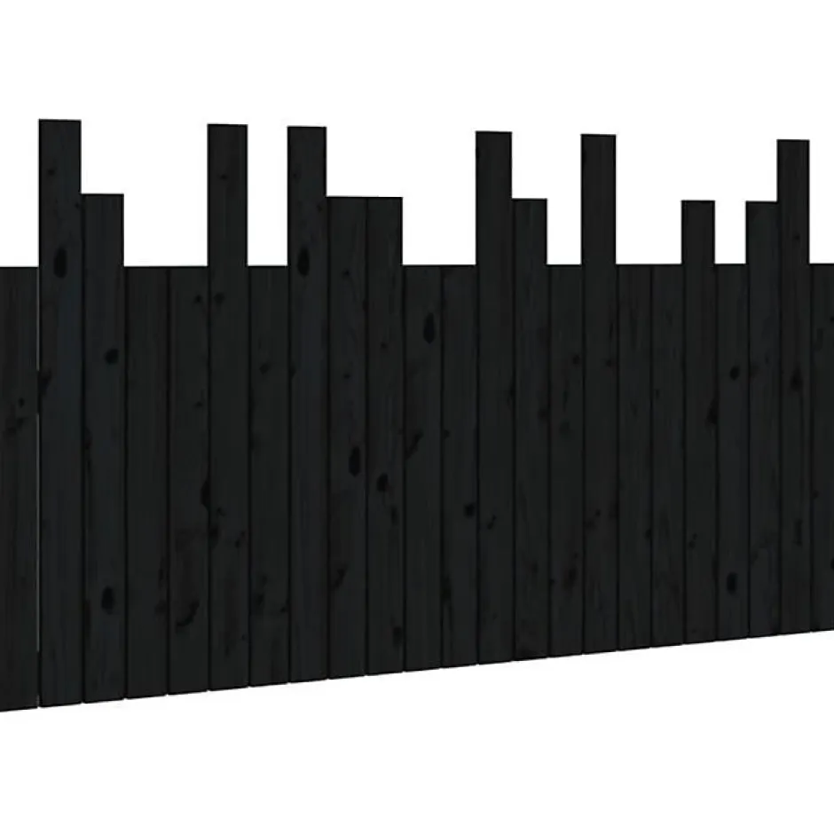Vidaxl Tête de lit murale Noir 146,5x3x80 cm Bois massif de pin 824797