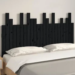 Vidaxl Tête de lit murale Noir 146,5x3x80 cm Bois massif de pin 824797