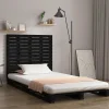 Vidaxl Tête de lit murale Noir 126x3x91,5 cm Bois massif de pin 824682