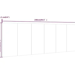 Vidaxl Tête de lit murale Noir 240x1,5x80 cm Bois d'ingénierie 811053 Online