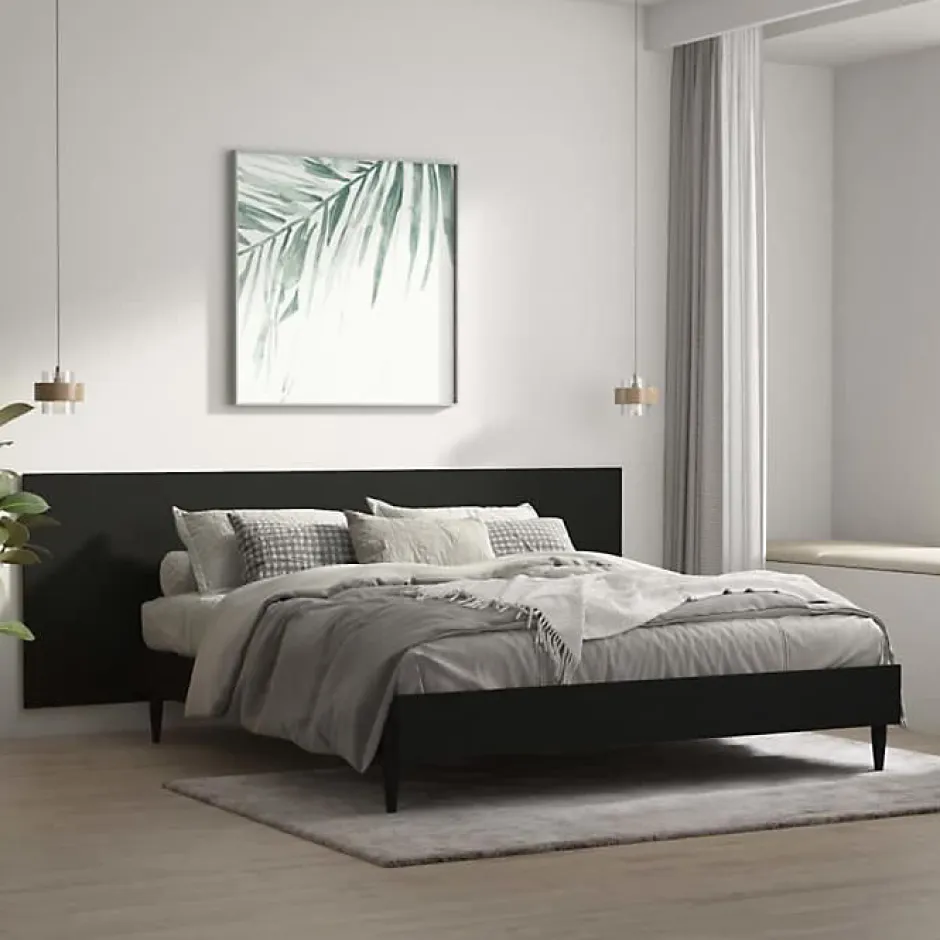 Vidaxl Tête de lit murale Noir 240x1,5x80 cm Bois d'ingénierie 811053 Online