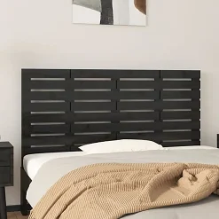 Vidaxl Tête de lit murale Noir 126x3x63 cm Bois massif de pin 824732