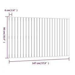 Vidaxl Tête de lit murale Blanc 147x3x90 cm Bois massif de pin 824894