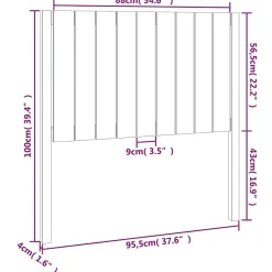 Vidaxl Tête de lit Noir 95,5x4x100 cm Bois massif de pin 818854 Online