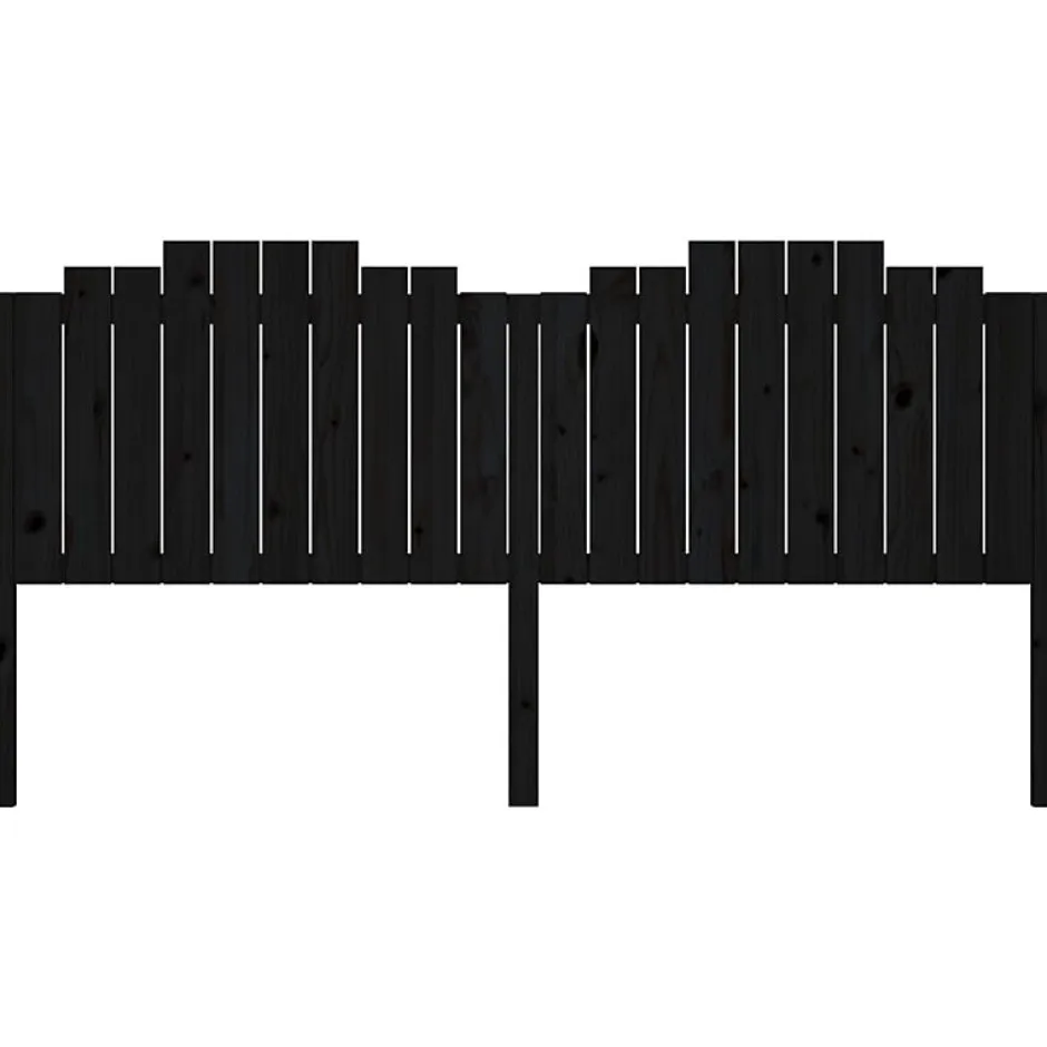 Vidaxl Tête de lit Noir 206x4x110 cm Bois massif de pin 818494 Outlet