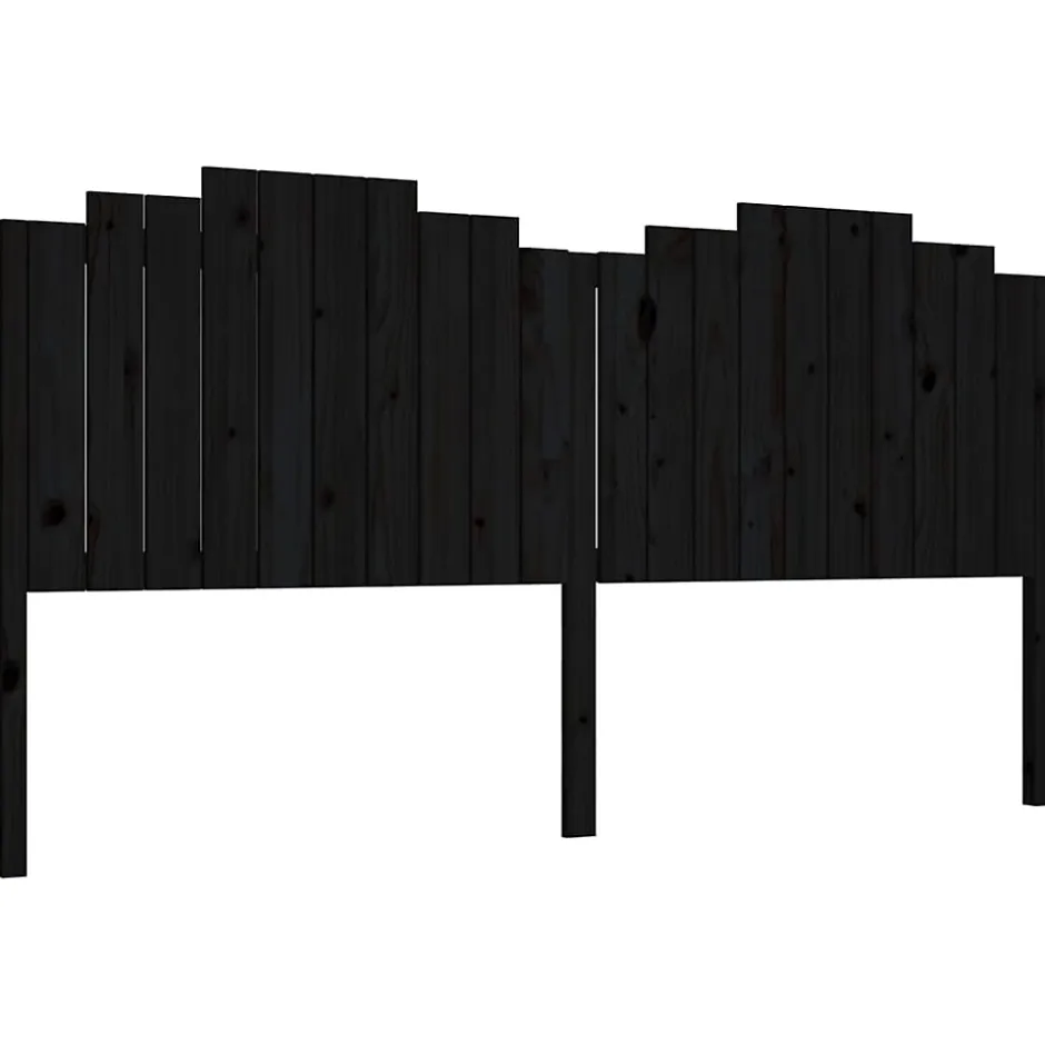 Vidaxl Tête de lit Noir 206x4x110 cm Bois massif de pin 818494 Outlet