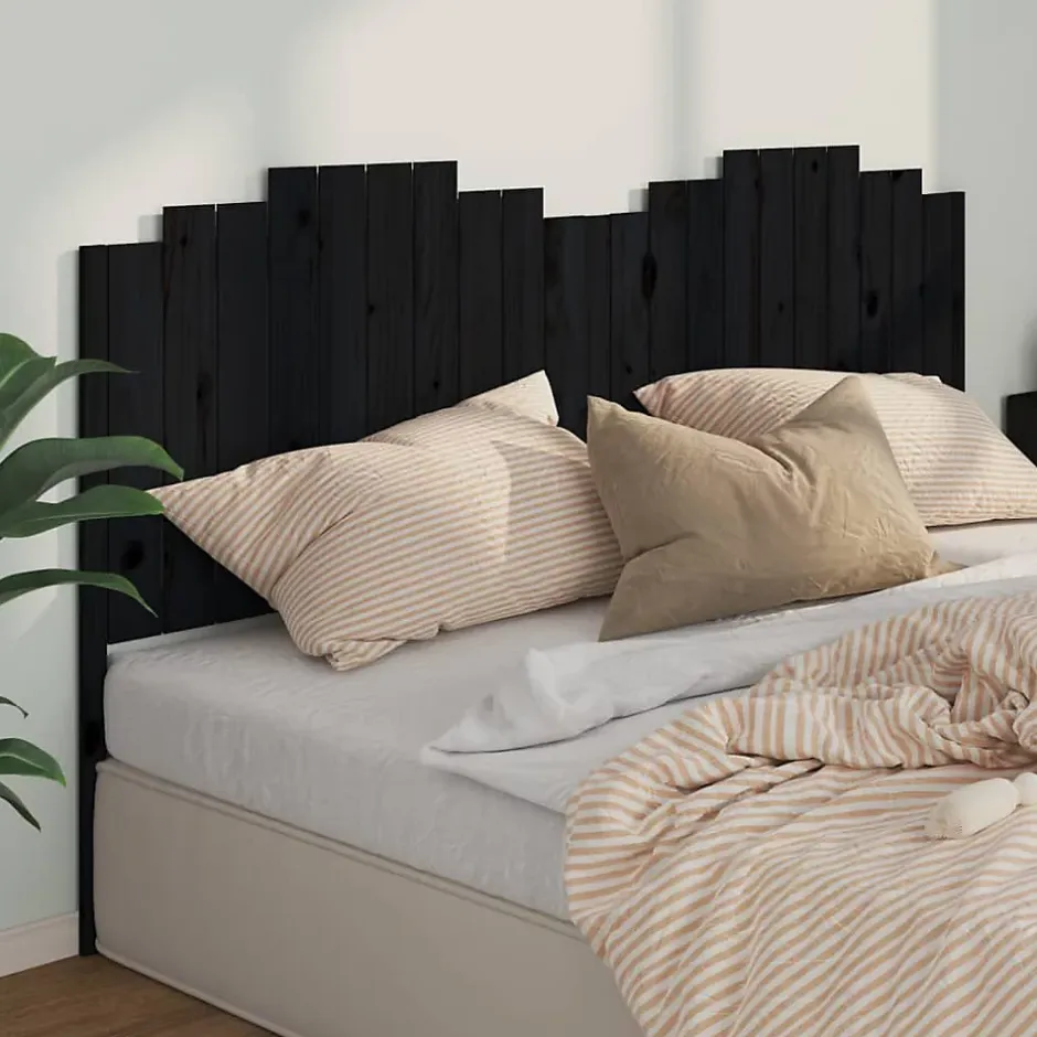 Vidaxl Tête de lit Noir 206x4x110 cm Bois massif de pin 818494 Outlet
