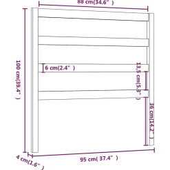 Vidaxl Tête de lit Noir 95x4x100 cm Bois massif de pin822236 Hot