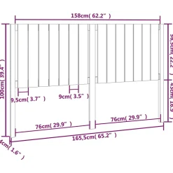 Vidaxl Tête de lit Noir 165,5x4x100 cm Bois massif de pin 818884 Sale