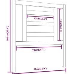 Vidaxl Tête de lit Noir 81x4x100 cm Bois massif de pin 818799