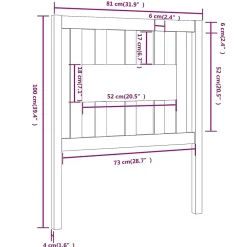 Vidaxl Tête de lit Noir 81x4x100 cm Bois massif de pin 818649 Outlet
