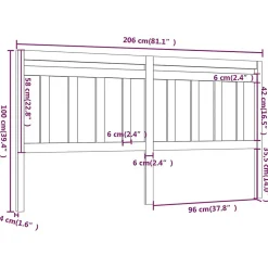 Vidaxl Tête de lit Noir 206x4x100 cm Bois massif de pin 814118 Hot
