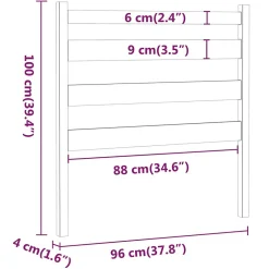 Vidaxl Tête de lit Noir 96x4x100 cm Bois massif de pin 818404