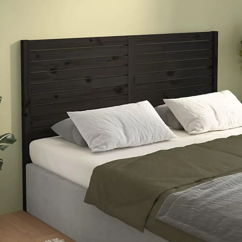 Vidaxl Tête de lit Noir 146x4x100 cm Bois massif de pin 819024 Best