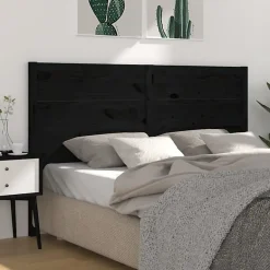 Vidaxl Tête de lit Noir 206x4x100 cm Bois massif de pin 818744 Clearance