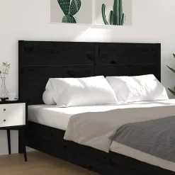 Vidaxl Tête de lit Noir 206x4x100 cm Bois massif de pin 818744 Clearance