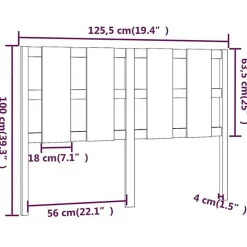 Vidaxl Tête de lit Noir 125,5x4x100 cm Bois massif de pin 817984