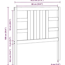 Vidaxl Tête de lit Noir 96x4x100 cm Bois massif de pin 817824 Discount
