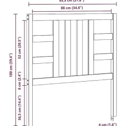 Vidaxl Tête de lit Noir 96x4x100 cm Bois massif de pin 817824 Discount