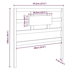 Vidaxl Tête de lit Noir 95,5x4x100 cm Bois massif de pin 818024