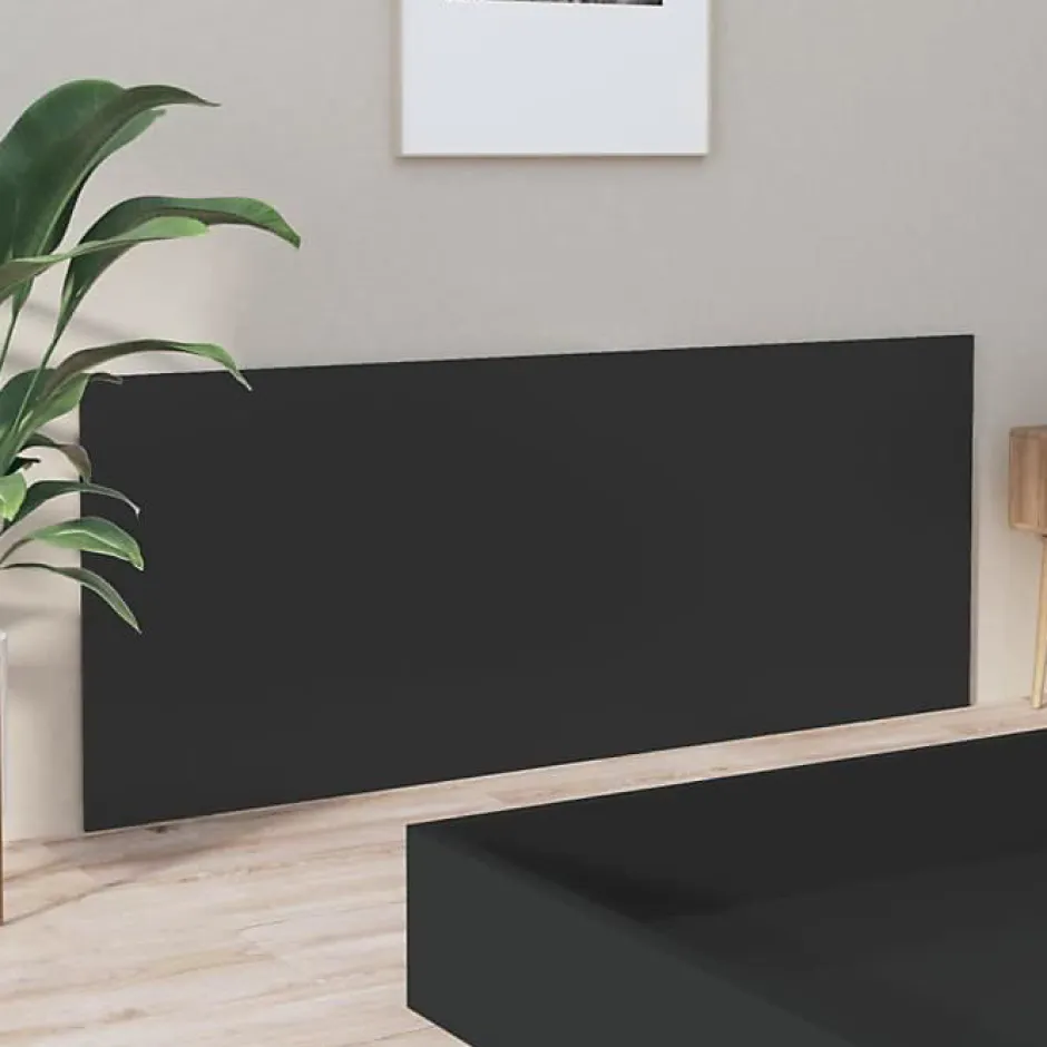 Vidaxl Tête de lit Noir 200x1,5x80 cm Bois d'ingénierie 811044