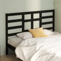 Vidaxl Tête de lit Noir 146x4x104 cm Bois massif de pin 818144