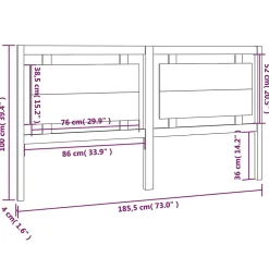 Vidaxl Tête de lit 185,5x4x100 cm Bois massif de pin 817955 Discount