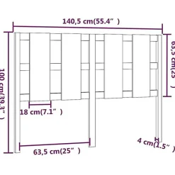 Vidaxl Tête de lit 140,5x4x100 cm Bois massif de pin 817985 Clearance