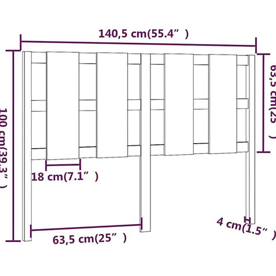 Vidaxl Tête de lit 140,5x4x100 cm Bois massif de pin 817985 Clearance
