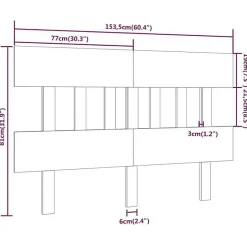 Vidaxl Tête de lit 153,5x3x81 cm Bois massif de pin 819125