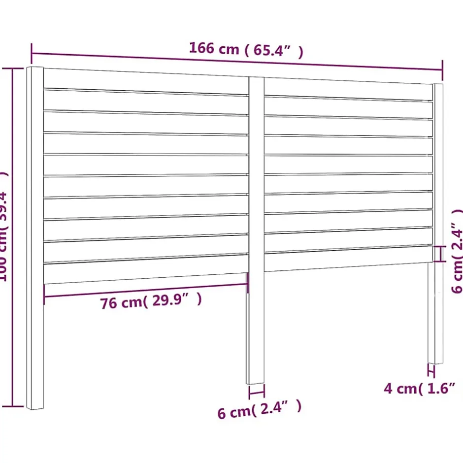 Vidaxl Tête de lit 166x4x100 cm Bois massif de pin 819030