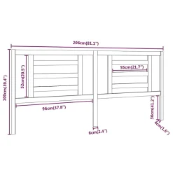 Vidaxl Tête de lit 206x4x100 cm Bois massif de pin 818840 Online