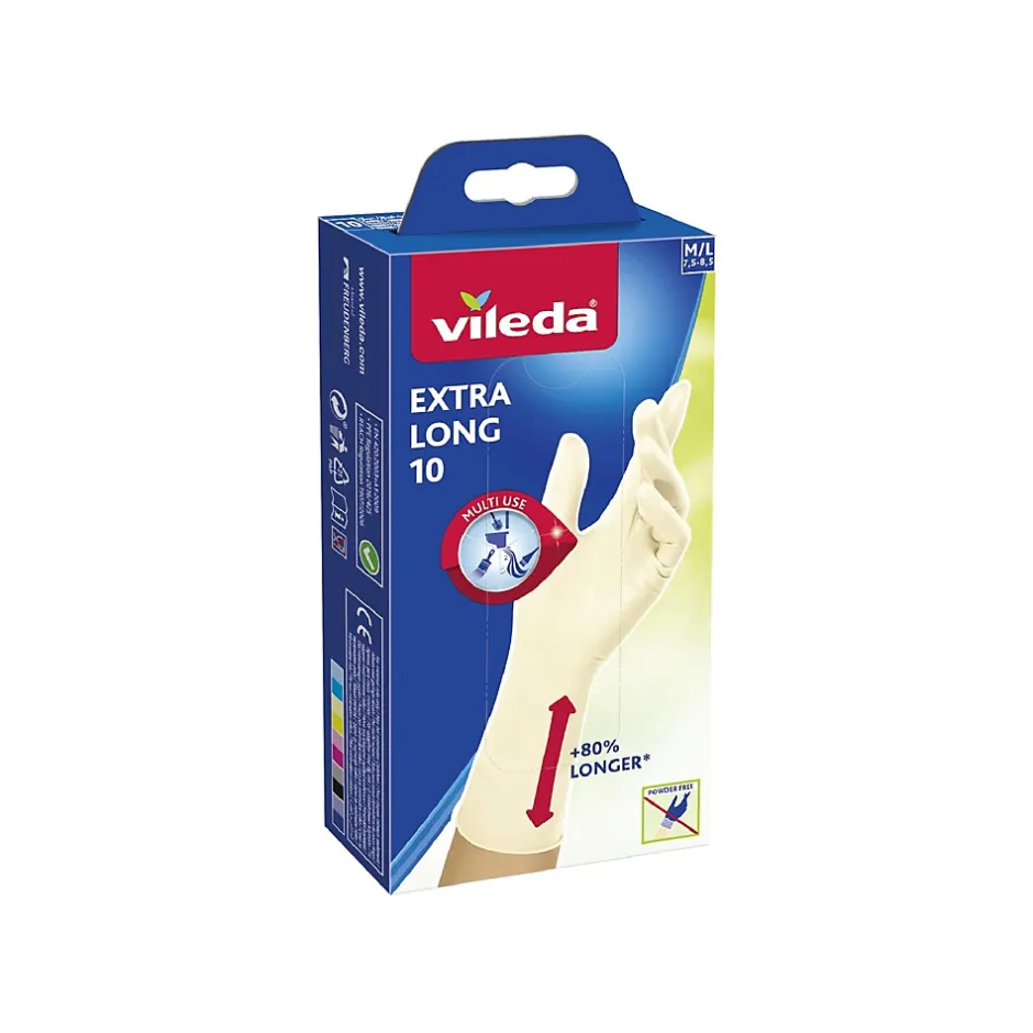 Vileda - Pack de 3 - Gants jetables - Extra Long - Manchette plus longue Discount