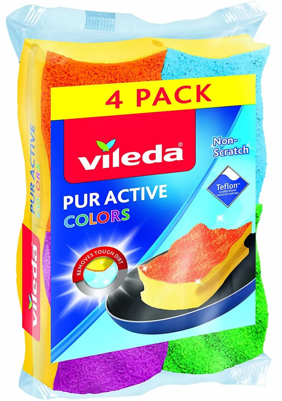 Vileda - Pack de 16 x 4 - Eponges en mousse - Grattantes sans rayer - 64 éponges Clearance
