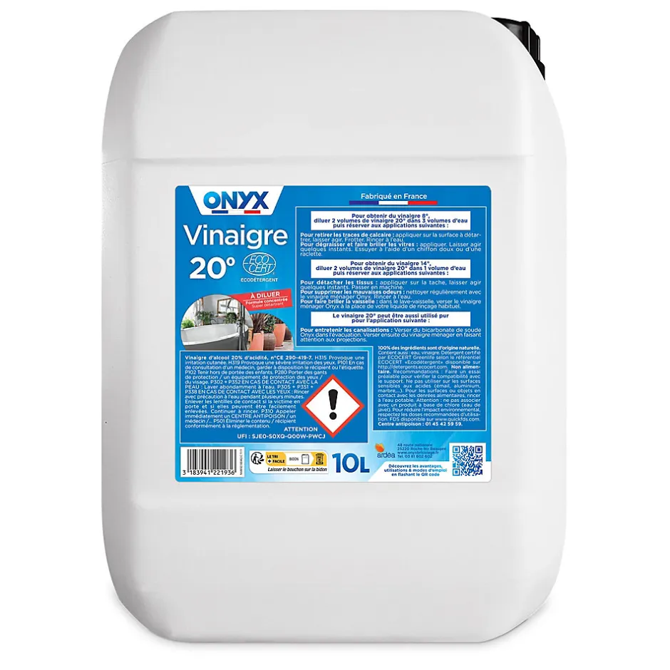 Onyx Vinaigre 20° formule concentrée 10L