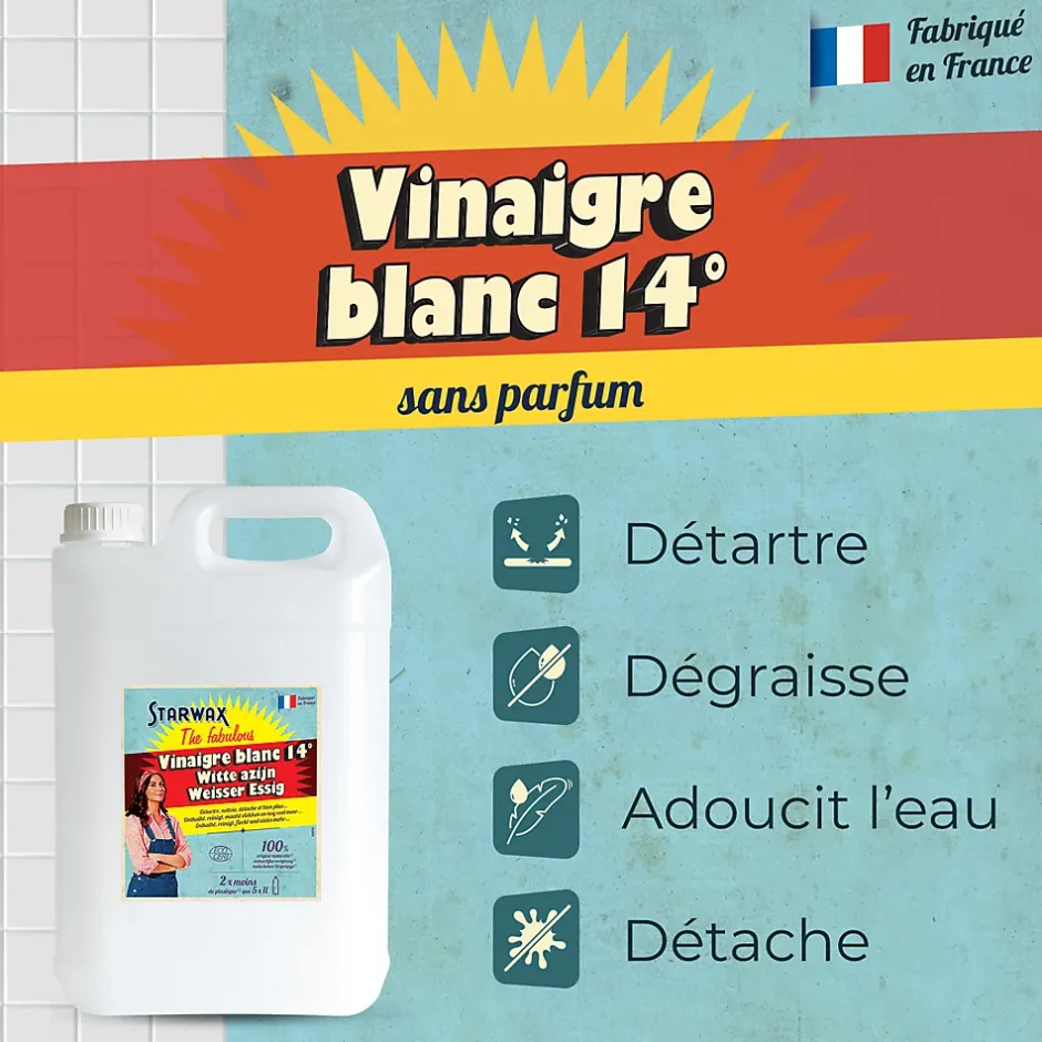 Starwax Fabulous Vinaigre blanc ménager 14° Fabulous 5L Hot