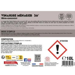 Gloss Vinaigre blanc ultra concentré à 20° 10L