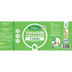 Phebus Vinaigre de nettoyage surpuissant 9,5° Phébus pomme 1L