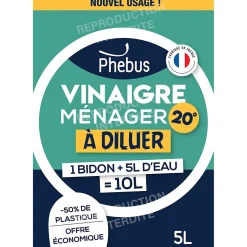 Phebus Vinaigre ménager à diluer 20° 5L New