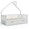 Enfant Vitalispa® Vitalispa Lit cabane Blanc 80x160 cm avec 2 tiroirs
