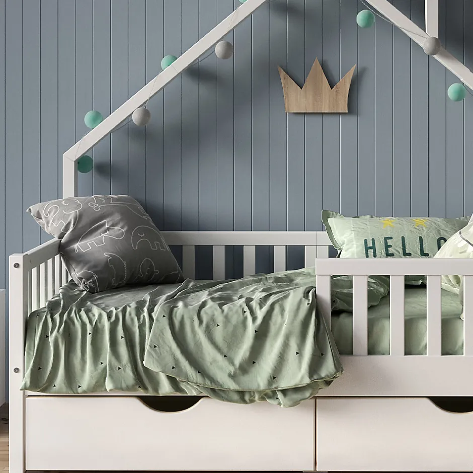 Enfant Vitalispa® Vitalispa Lit cabane Blanc 80x160 cm avec 2 tiroirs