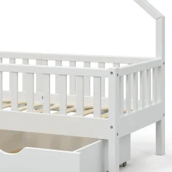 Enfant Vitalispa® Vitalispa Lit cabane Blanc 80x160 cm avec 2 tiroirs