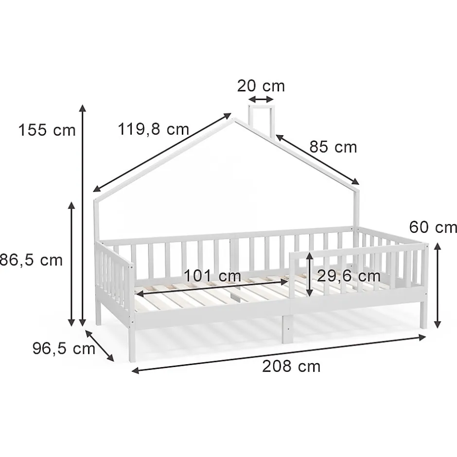 Enfant Vitalispa® Vitalispa Lit cabane Blanc 90x200 cm