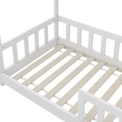 Vitalispa® Vitalispa Lit cabane Blanc 80x160 cm avec protection anti-chute